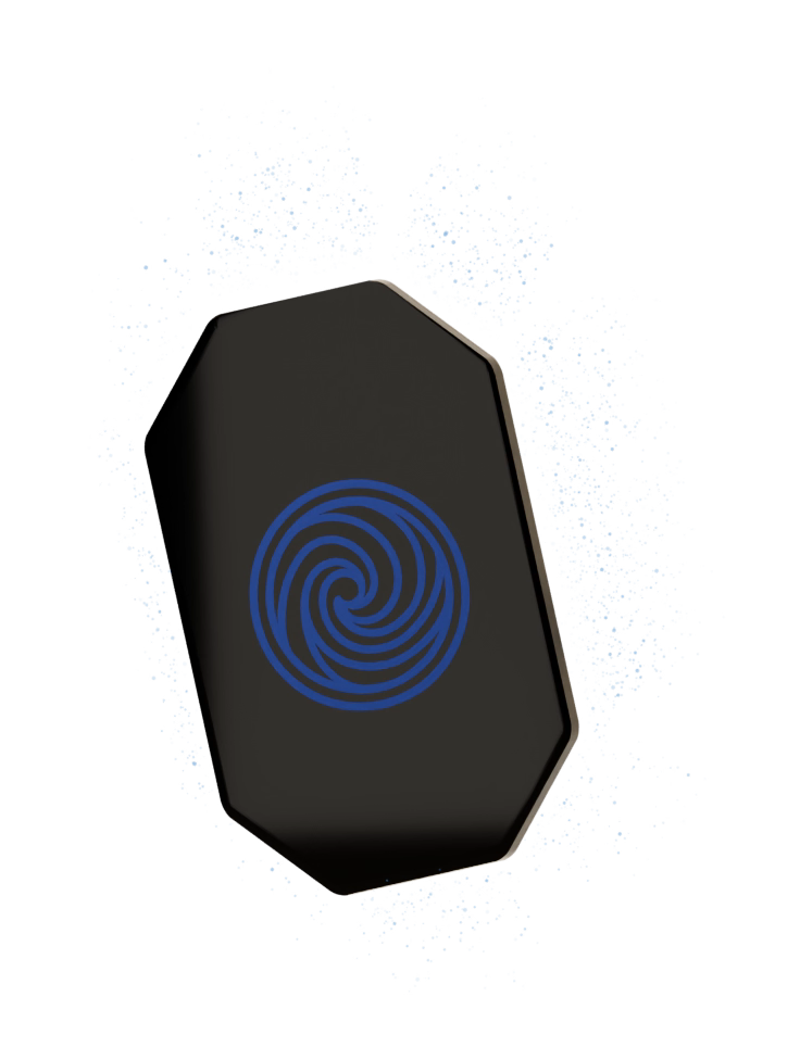 
O-Mira One entouré de particules bleues